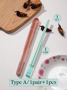 1/5双马卡龙色樱花筷子。可爱鸭子造型筷子架。玻璃纤维+PET材质筷子，ABS树脂筷子架。寿司筷子。中式餐具。适合家庭和餐厅使用。精美礼品。圣诞礼物，学校用品 - 彩色 - 查看 20