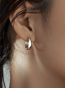 Korean Geometric Hoop Sterling Silver Earrings Simple Elegant Exquisite Hot Sexy Sexy Jewelry Gift