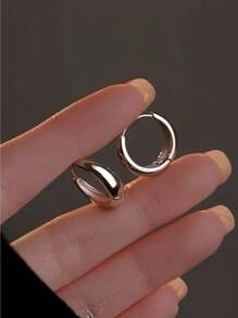 Korean Geometric Hoop Sterling Silver Earrings Simple Elegant Exquisite Hot Sexy Sexy Jewelry Gift