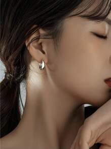 Korean Geometric Hoop Sterling Silver Earrings Simple Elegant Exquisite Hot Sexy Sexy Jewelry Gift