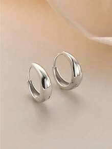 Korean Geometric Hoop Sterling Silver Earrings Simple Elegant Exquisite Hot Sexy Sexy Jewelry Gift