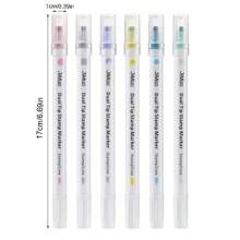 1buc/6buc Pix fluorescent drăguț cu două vârfuri cu ștampilă, ideal pentru pictură, jurnal, arte și meșteșuguri, rechizite pentru întoarcerea la școală, cadouri de vacanță