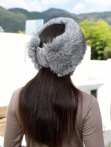 Fluffy Cossack Style Hat For Ladies Winter Hats For Women - Grey - View 5