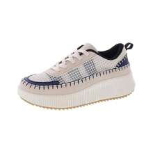 Women's Lace Up Platform Sneakers Comfortable Fashion Sneaker Low Top Walking Shoes Sonia - 黑色 - 查看 6