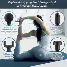 High Power Muscle Relaxation Massager - Rechargeable Deep Tissue Massage Gun, 4 Massage Heads, For Full Body Relief - Green - View 2