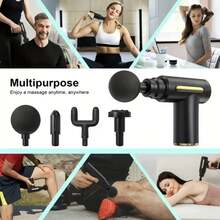 High Power Muscle Relaxation Massager - Rechargeable Deep Tissue Massage Gun, 4 Massage Heads, For Full Body Relief - Green - View 3