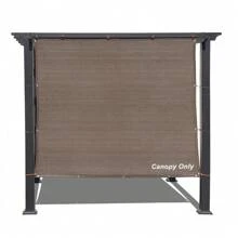 Breathable Patio/Pergola 90% Sun Shade Panel Cover W/Grommets On 4 Sides 7 Color - Brown - View 2