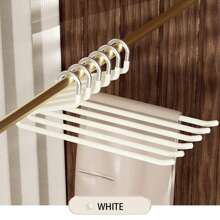 现代简约黑色和米色天鹅形裤子衣架，带防滑涂层，用于整理衣物