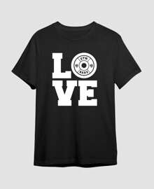 Basic T-Shirt For Working Out Love Gym Fitness Workout T-Shirt - màu đen - Xem 3