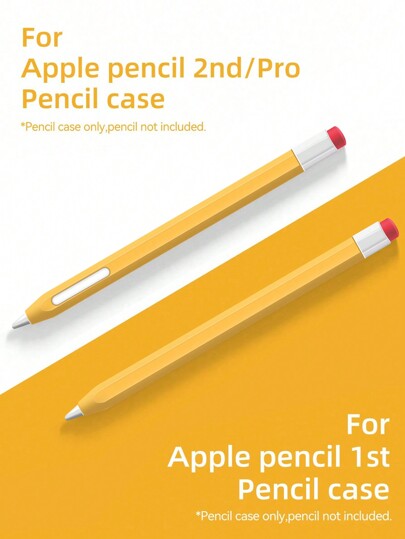 غطاء حماية من السيليكون الناعم ثنائي اللون متوافق مع قلم ابل بالجيل الأول والثاني لأجهزة iPad ، متوافق مع حافظة قلم ابل