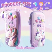3D EVA独角兽可爱铅笔盒卡通文具盒彩色铅笔盒女孩礼物，铅笔袋，背包 - #A - 查看 13