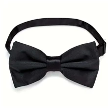 Men's Formal Tuxedo Black Bow Tie - Adjustable, Polyester, Woven For Suit Uniform