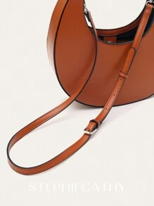 STEPHIECATHY Túi đeo vai dài có thể điều chỉnh Hobo màu trơn thanh lịch tối giản đơn giản dành cho nữ, chất liệu da PU thuần chay, màu trơn, thiết kế nam châm, có quai xách trên cùng, đeo chéo thời trang hàng ngày, đi làm, đa năng - màu nâu - Xem 5