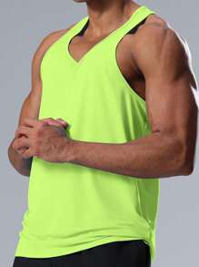 [可定制] 个性化运动背心，快干，宽松，轻便，透气，吸湿排汗，羽毛球，篮球，跑步，健身房，时尚街头服饰，运动户外跑步，篮球 - 綠色 - 查看 4