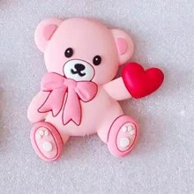 قالب سيليكون قطعة واحدة لصنع دبوس الدب الصغير بشكل قلب DIY