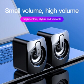 AyeBeau 2.0 Multimedia PC Desktop Speakers, Wired USB Portable Mini Stereo Acoustics Column, Home Musical Altavoces For Laptop/Computer