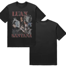 Camiseta Normal Luan Santana Unissex 100% Algodão, Estampa DTF - Preto - Visão 2