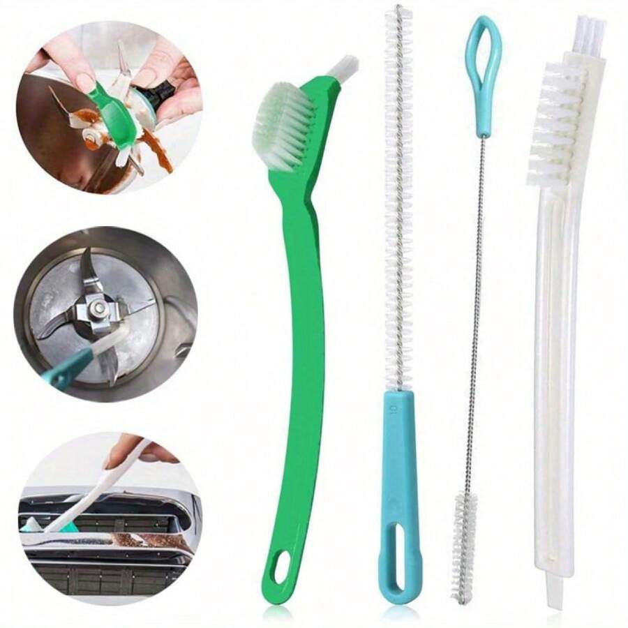 4 Pieces Set Thermomix Cleaning Brushes, Plastic Blade Scrubber And Pot Washer Tools Compatible With Thermomix TM5, TM6, TM31, Monsieur Cuisine Food Mixers - Kitchen Cleaner Accessories