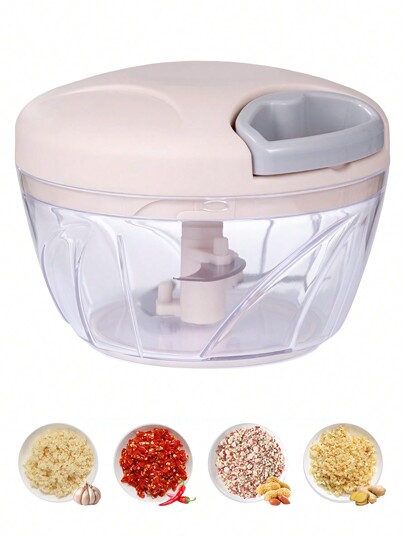 500ML Manual Household Meat Grinder Garlic Chopper Vegetable Cutter Multifunctional Garlic Masher Food Processor Vegetable Chopper Fruit Crusher Manual Onion Masher Kitchen Stuff