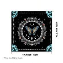 1 pieza 1 pieza Mantel de tarot con mariposa botánica, fase lunar, flor, brillo estelar para altar, tapete de lectura de tarot, suministros de brujería y astrología - Multicolor - Ver 5
