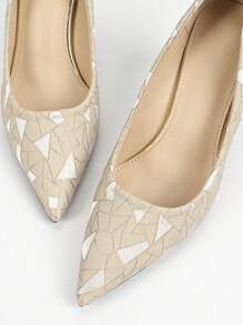 Women's Pointed Toe Stiletto Heel Slip-On Mid-Heel Casual Formal Pumps