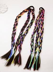 2pcs Kids Girls Box Braids Wigs, Thicker Ombre Braided Hair Extensions For Daily Use - Multicolor - View 7