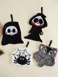 1pc Creative Pumpkin Design Hand Towel, Hang Style, Absorbent And Easy To Clean, Personalized Towel Decor For Kitchen, Bathroom, Bedroom - Multicolor - View 4