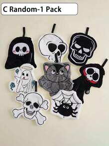 1pc Creative Pumpkin Design Hand Towel, Hang Style, Absorbent And Easy To Clean, Personalized Towel Decor For Kitchen, Bathroom, Bedroom - Multicolor - View 9