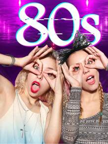 Forever & Moment 7 件女式 80 年代服装霓虹配饰套装闪电耳环项链蕾丝花手套头饰 90 年代主题复古派对万圣节装饰礼物圣诞节舞会 - 多色 - 查看 3