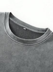 Hemo, Men's Vintage Wash Graphic Print Crew Neck T-Shirt - Grey - View 5