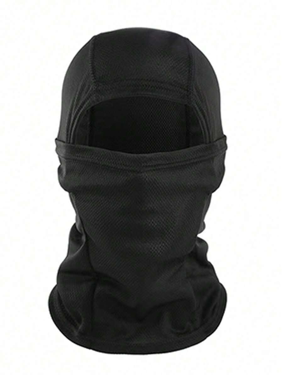 1pc Unisex Balaclava Ski Mask, Summer UV Protection Shiesty Mask, Lightweight Motorcycle Skiing Mask - Black - View 1