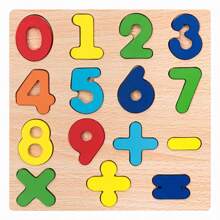 Kit 2 3D Wooden Puzzle Educational And Pedagogical Toy Letters Shapes And Numbers - Nhiều màu - Xem 9