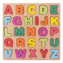 Kit 2 3D Wooden Puzzle Educational And Pedagogical Toy Letters Shapes And Numbers - Nhiều màu - Xem 8