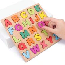 Kit 2 3D Wooden Puzzle Educational And Pedagogical Toy Letters Shapes And Numbers - Nhiều màu - Xem 5