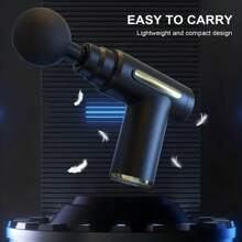 LCD Display High Power Muscle Relaxer - Rechargeable Deep Tissue Massager Gun, 4 Heads, For Full Body Relief - Black - View 5