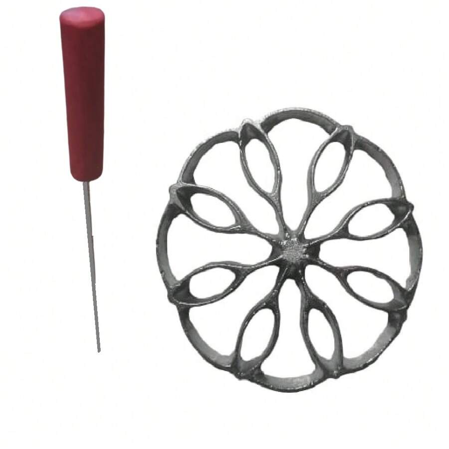 PAR DE MOLDES PARA BUÑUELOS DE VIENTO, 2 MOLDES CHICOS DE 10CM - Plateado - Ver 1