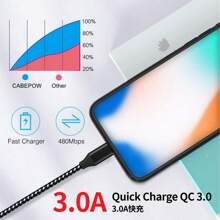 Laihonen 3 件装 USB A 至 Type C 快速充电线 3A 快速充电线 尼龙编织充电器线 兼容 Iphone 15 Pro Air USB C 线 兼容 Apple 笔记本电脑 Galaxy S21 S20 S10 S9 S8 Note 10 Android 手机数据线 3.3 英尺/6.6 英尺/10 英尺-黑色白色 - Black White - 查看 3