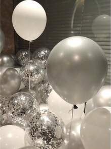 مجموعة بالونات 40 قطعة - مجموعة بالونات معدنية سميكة لحفلة عيد الميلاد ، مشهد تجاري ، ديكور المنزل - رمادي فاتح - مشاهدة 1