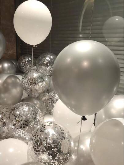 مجموعة بالونات 40 قطعة - مجموعة بالونات معدنية سميكة لحفلة عيد الميلاد ، مشهد تجاري ، ديكور المنزل