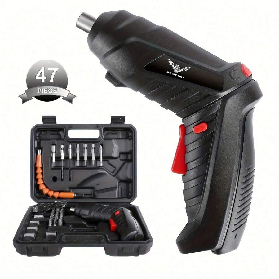 3.6 V Electric Tool Group, 1800mAh Lithium Battery Mini Household Electric Drill, Household Maintenance And Repair, Rope Screwdriver Tools - Black - View 1