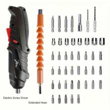3.6 V Electric Tool Group, 1800mAh Lithium Battery Mini Household Electric Drill, Household Maintenance And Repair, Rope Screwdriver Tools - Black - View 4