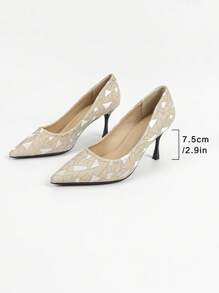 Women's Pointed Toe Stiletto Heel Slip-On Mid-Heel Casual Formal Pumps