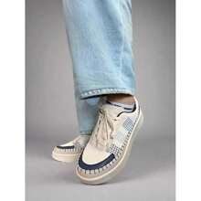 Women's Lace Up Platform Sneakers Comfortable Fashion Sneaker Low Top Walking Shoes Sonia - 黑色 - 查看 2