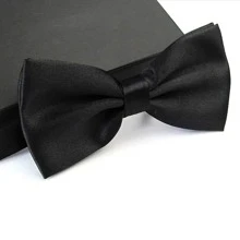 Men's Formal Tuxedo Black Bow Tie - Adjustable, Polyester, Woven For Suit Uniform
