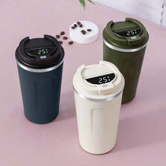 1pc 500ml/16.8oz Smart Coffee Mug, Stainless Steel Car Mug, Portable & High-Quality Coffee Cup For Students, Outdoor Activities, Office Use Water Bottle Back To School Back To School