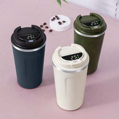 1pc 500ml/16.8oz Smart Coffee Mug, Stainless Steel Car Mug, Portable & High-Quality Coffee Cup For Students, Outdoor Activities, Office Use Water Bottle Back To School Back To School