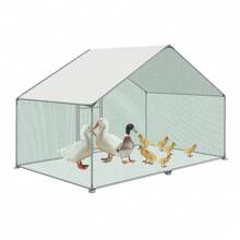 Froadp Chicken Run XXL Enclosure With PE Sunroof And Lock Chicken Run Enclosure For Chickens Aviary Park Small Animals Duck Rabbit - Grey - View 2