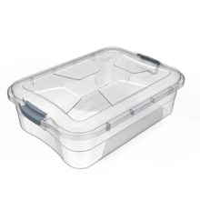 Kit With 3 Rischioto Transparent 6.0L Organizer Boxes With Lock - 無色 - 查看 2