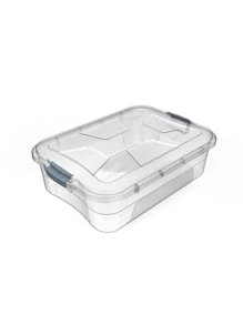 Kit With 3 Rischioto Transparent 6.0L Organizer Boxes With Lock - 無色 - 查看 4