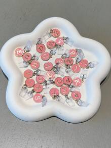 1pc White Plated Dust Plug Pendant With 26 English Alphabet Letters, Double-Sided For Type-C And Lightning Ports - Type C-pink - View 4